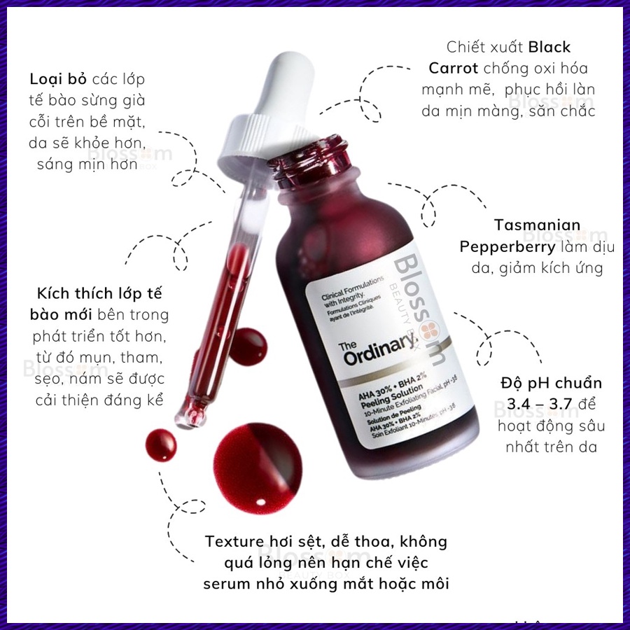 Tinh Chất Peel da The Ordinary Tẩy Da Chết Hóa Học AHA 30%+BHA 2% Peeling Solution - 30ml