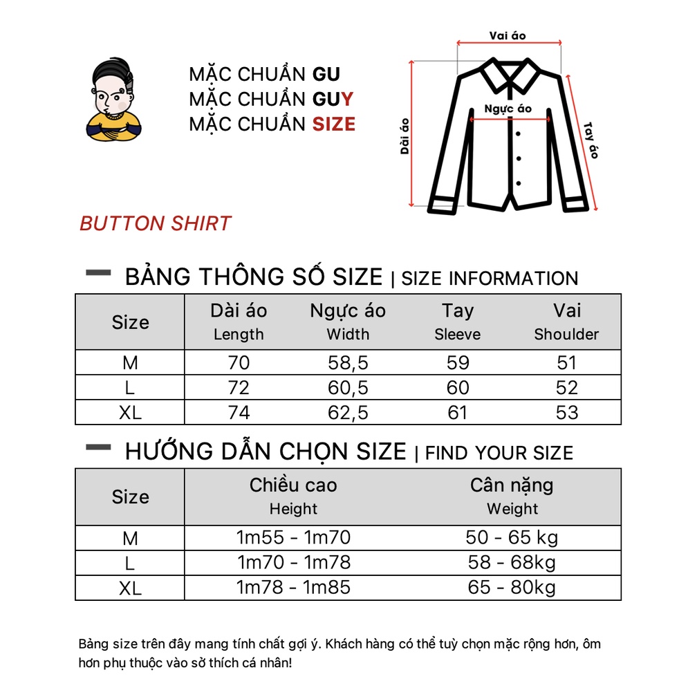 [HÀNG THIẾT KẾ] Áo sơ mi Button Shirt GUY's Closet, chất liệu kaki, thấm hút mồ hôi tốt | BigBuy360 - bigbuy360.vn