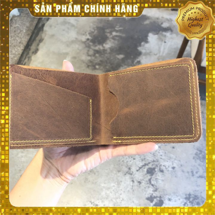 [FreeShip-Loại 1 Tốt Nhất]Ví Nam Da Bò Sáp Trơn Nằm Chính Hãng Siêu Bền Đẹp-ví da nam cao cấp-Bóp Da- Tặng Kèm Hộp Đựng