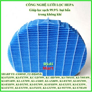 Màng lọc tạo ẩm Sharp FZ-AX80MF, FZ-BB60XK - Màng lọc không khí Sharp KI-FX55W, KI-FX75W, KC-GD70W,..., KI-750Y8W