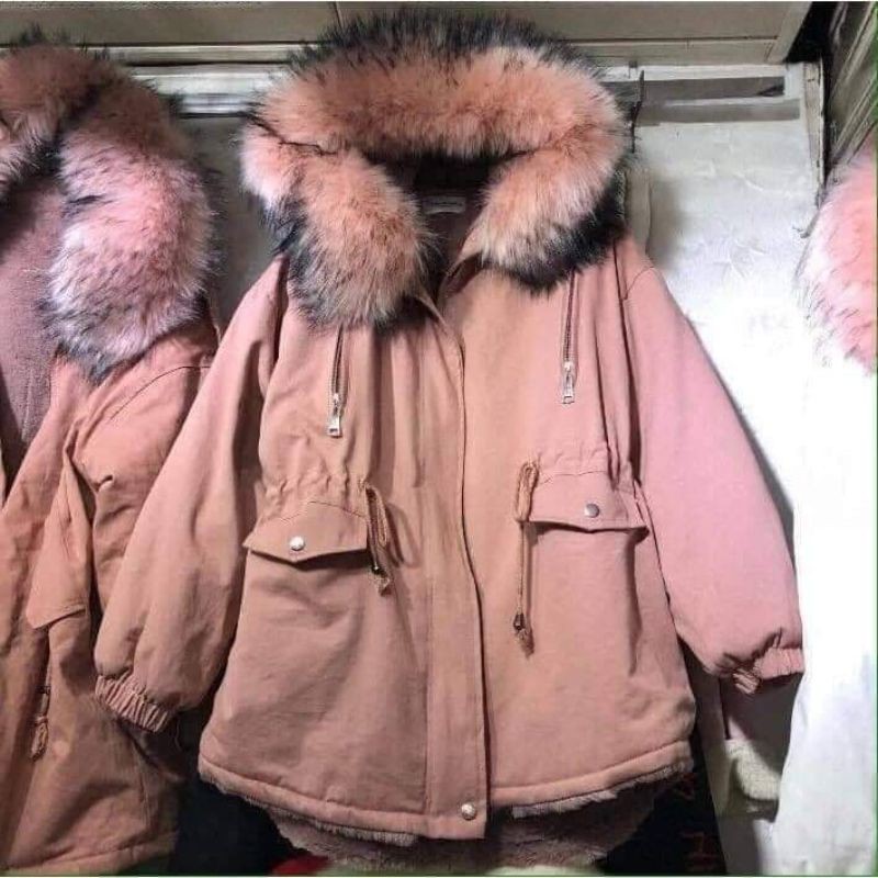 Áo Parka cổ lông lót bông QC cao cấp