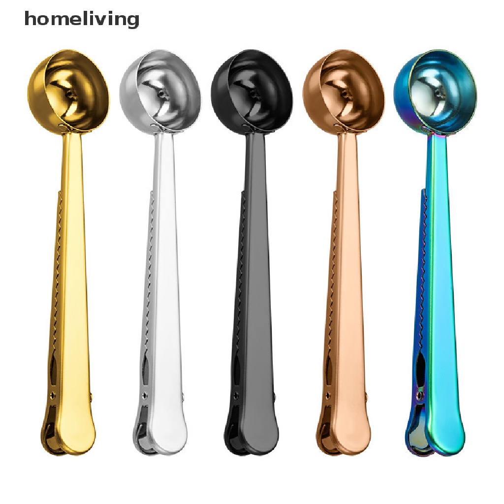 Kẹp Niêm Phong Muỗng Cà Phê Hai Trong Một Bằng Thép Không Gỉ Trang Trí Nhà Bếp Quán Cà P