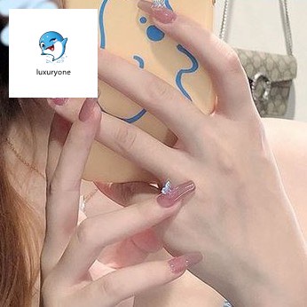 Bộ 24 móng tay giả trang trí nghệ thuật DIY / móng tay giả kim cương