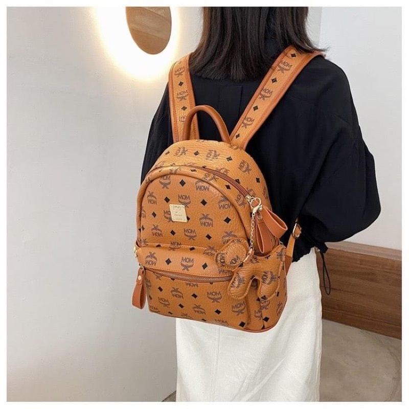 Balo nữ họa tiết M hàng chuẩn xịn cao cấp size 28×32×15cm