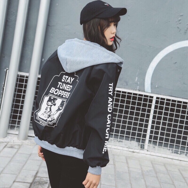 ÁO KHOÁC DÙ PHỐI NÓN XÁM