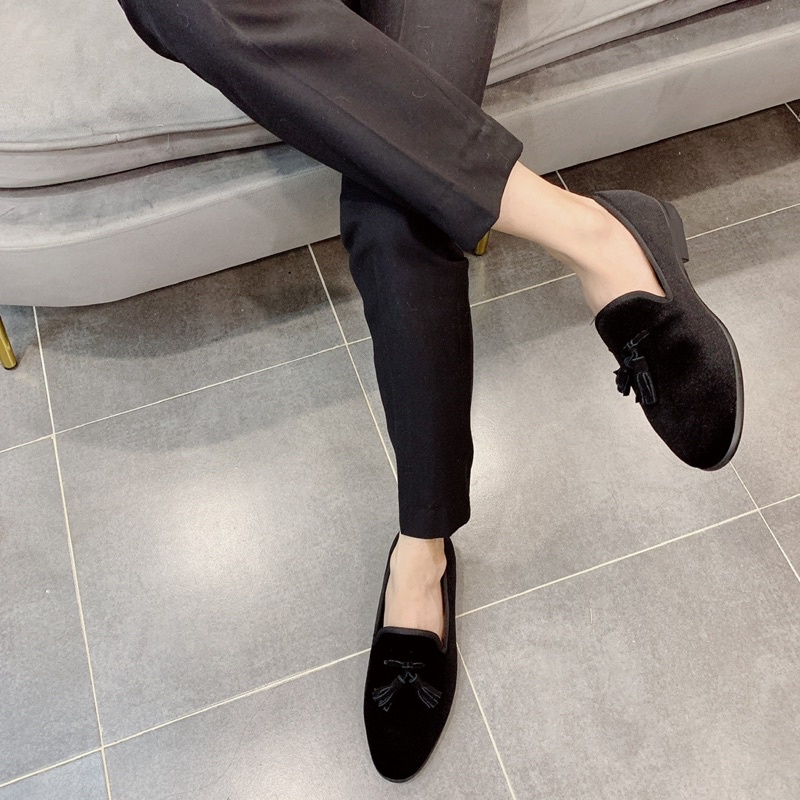 Giầy tây, giày da nam chất nhung cao cấp, kiểu dáng loafer : 101