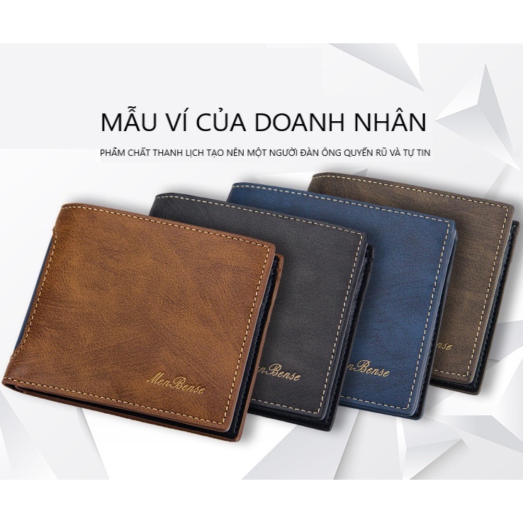 Ví nam da mờ Menbense nhiều ngăn, ví da nam chống nước, chống trầy xước VMBS 11