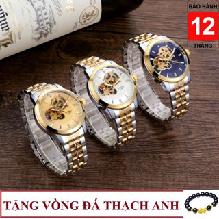 Đồng hồ cơ nam BYINO 8082 automatic mặt kính tráng sapphire, dây đúc đặc cao cấp, máy lộ cơ tinh xảo có quà tặng