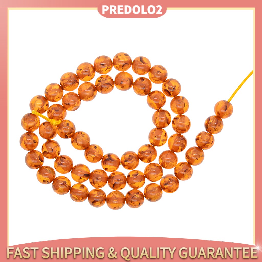 Set 2 Túi Hạt Đá Hổ Phách Nâu 8mm Làm Trang Sức Thủ Công DIY