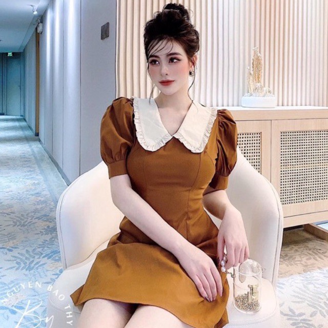 Váy Maxi Dáng Xoè Cổ Pha , Đầm Dáng Ôm Tay Bồng Siêu Xinh ( Có kèm ảnh và video thật )