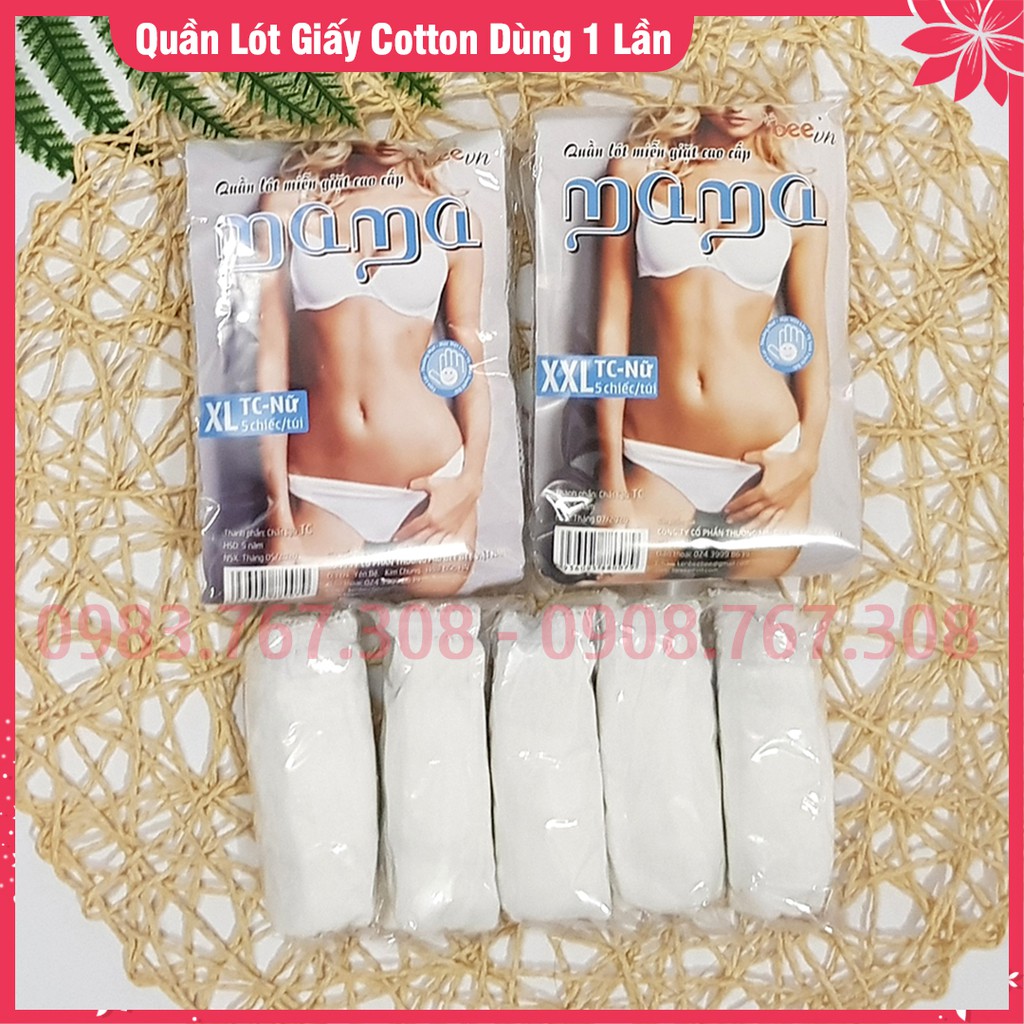 Bịch 5 Chiếc Quần Lót Giấy Cotton Tiện Lợi Đi Du Lịch, Cho Mẹ Sau Sinh - Chất đẹp - 8936095880079 | BigBuy360 - bigbuy360.vn