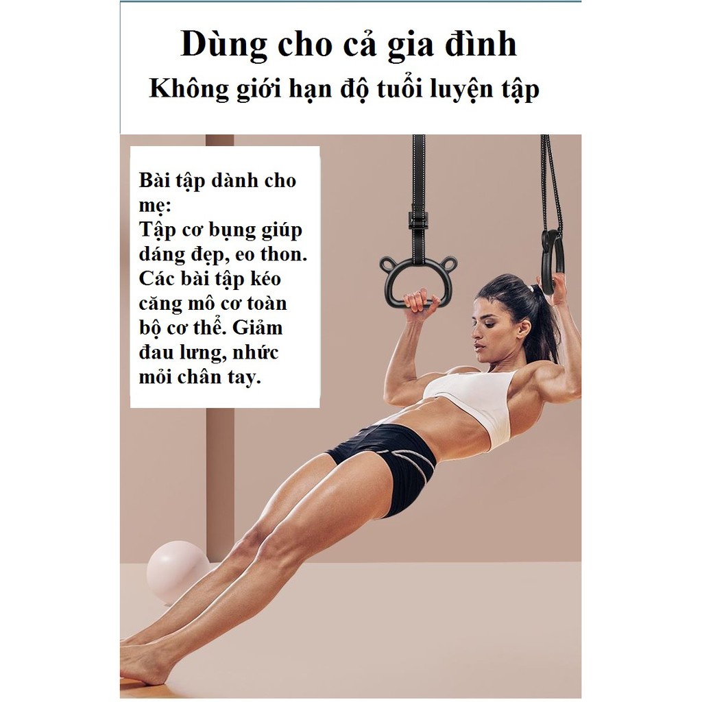 Tay nắm đu xà Vòng treo xà đơn cho bé vận động tăng chiều cao, chống gù lưng (1 Đôi)