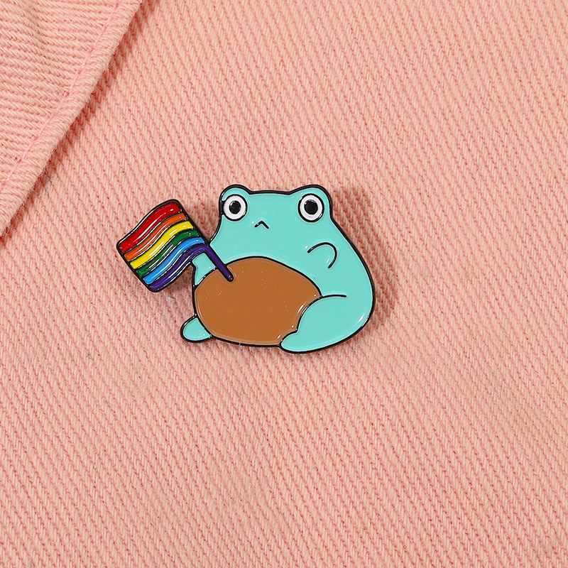 Huy Hiệu Cài Áo Hình Ếch Hoạt Hình Dễ Thương