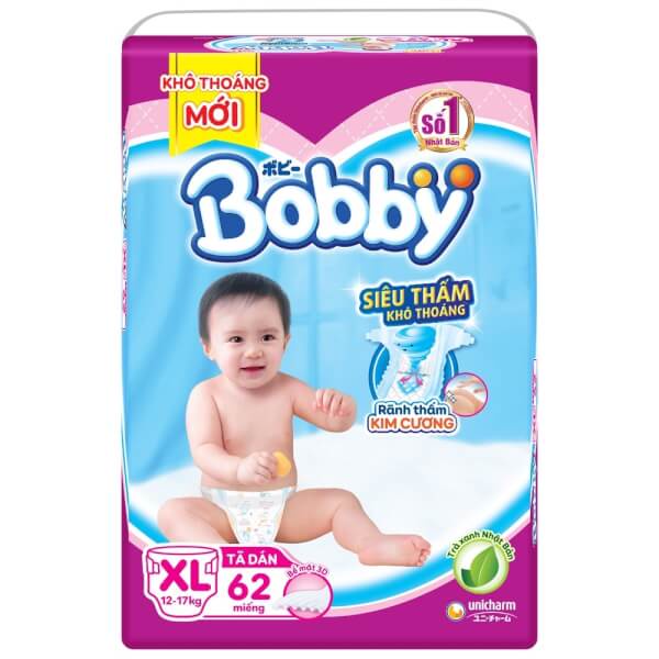 Tã quần / dán Bobby chính hãng dành cho bé ( size NB1/S80/M76/L68/XL62/XXL56/XXXL32 )-( Bỉm Bobby )