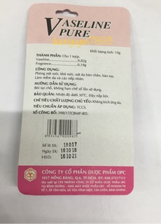VASELINE DÂU OPC dưỡng ẩm môi