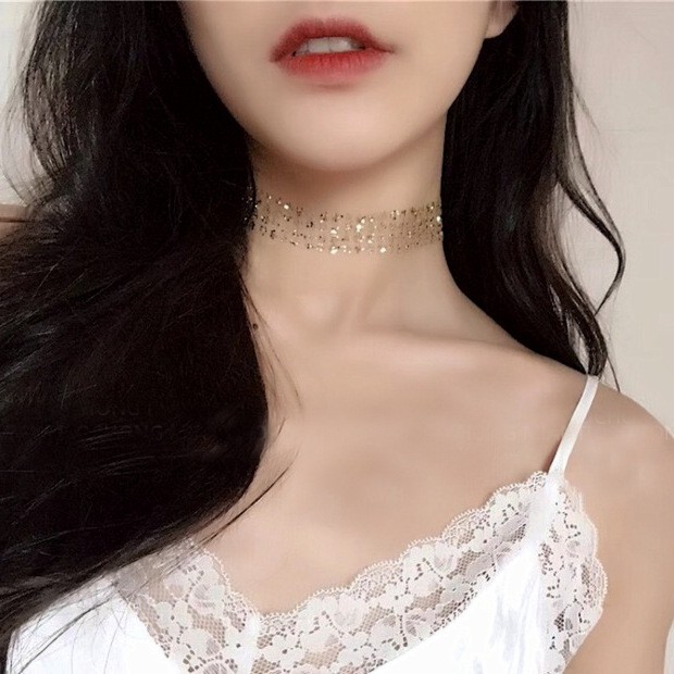 Chocker bản trong suốt lấp lánh VC04