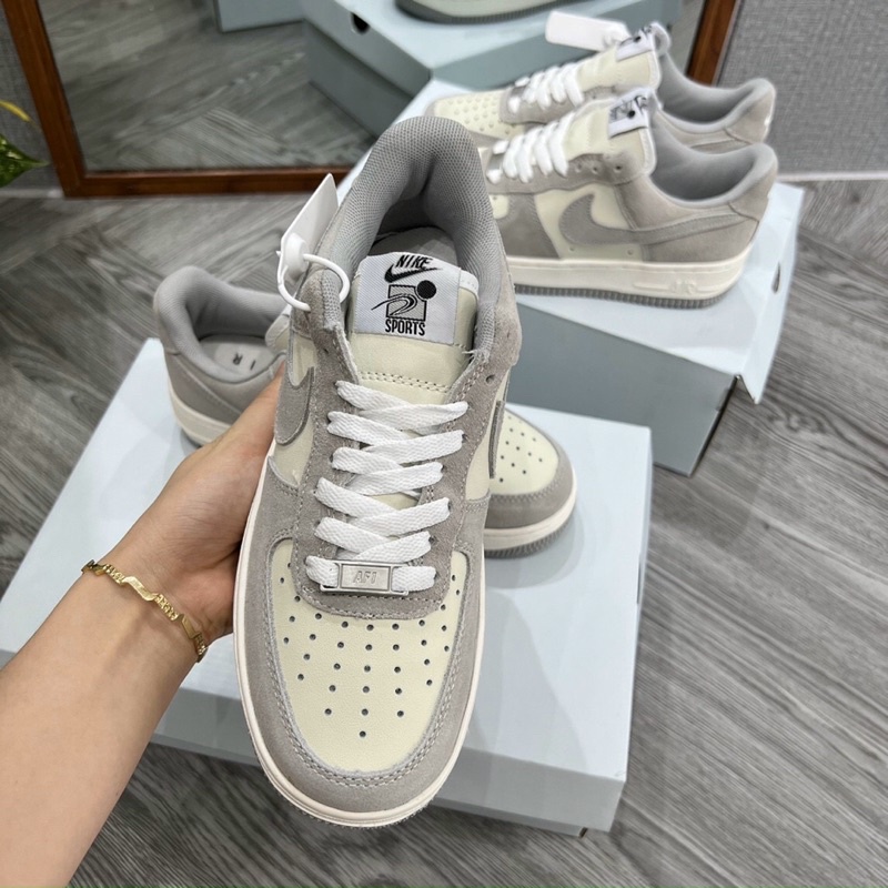 GIÀY AF1 CUSTOM XÁM NÂU DA LỘN LAI AU