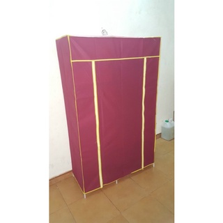tủ quần áo vải 3 buồng 8 ngăn khung sắt giao màu ngẫu nhiên