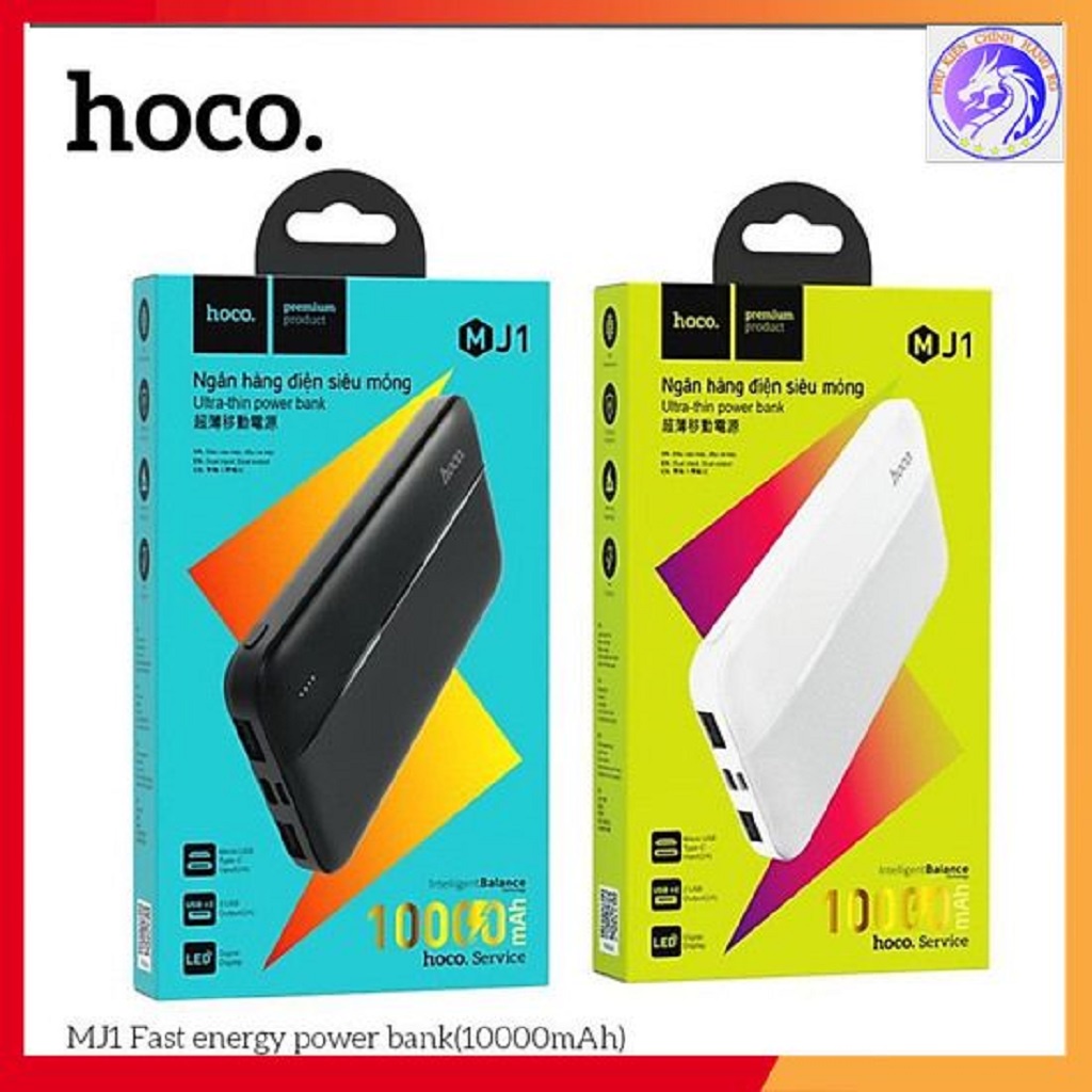 Pin Sạc Dự Phòng Hoco MJ1 10000 MAH 2 Cổng INPUT/OUTPUT - Sạc Chính Hãng - BH 12 Tháng