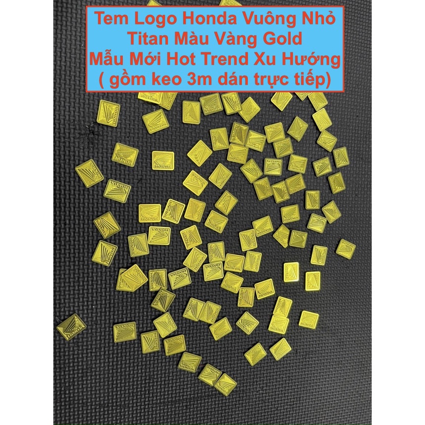Tem Logo Honda Titan vuông nhỏ Vàng Gold Mẫu Mới