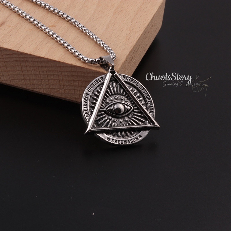 Vòng cổ titan unisex mắt tam giác, dây chuyền nam nữ cá tính không gỉ - VCU0033 - ChuotsStory