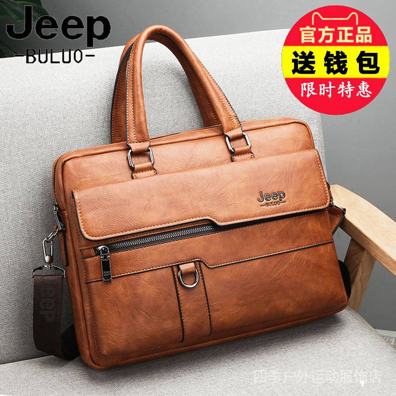 JEEP Túi Xách Da Bò Thời Trang Công Sở Cho Nam