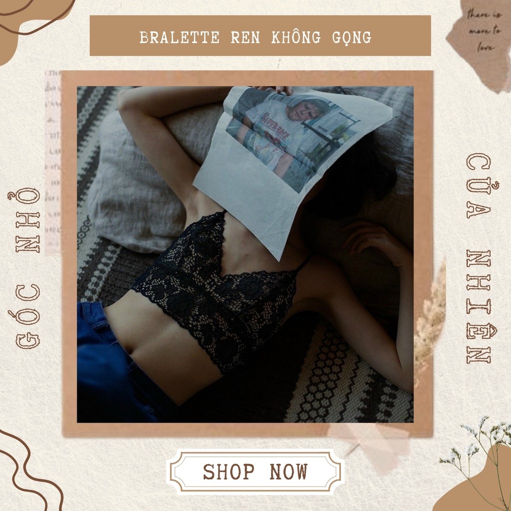 Áo Bra/ Bralette Không Gọng Phối Ren Có Mút
