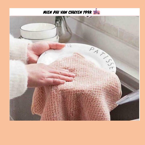 Khăn Lau Nhà Bếp, Lau Bát Siêu Thấm Loại To 25 X 25cm 2057