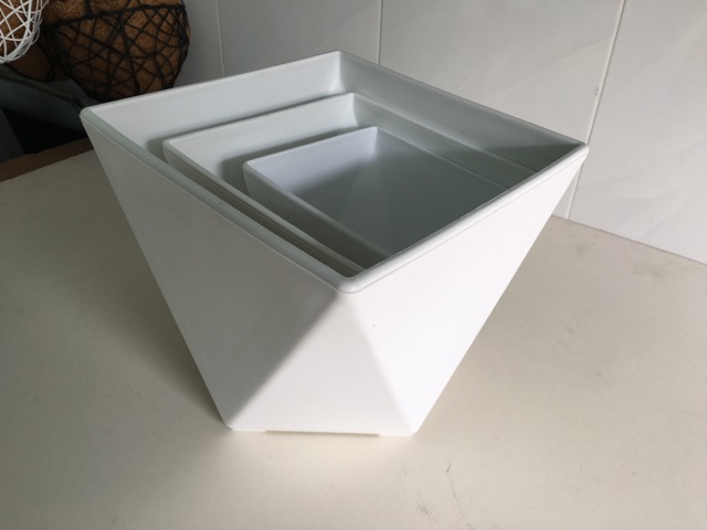 [Mẫu Đẹp giá rẽ] 2 Bộ Chậu Nhựa, Chậu kim cương, Chậu cạnh vát, Chậu trồng hoa trang trí để bàn