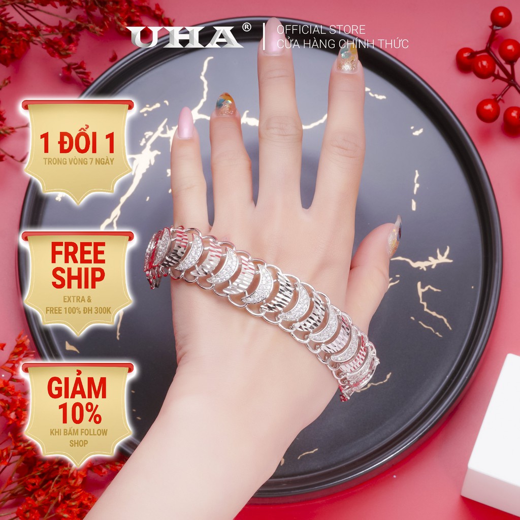 Lắc Tay Nữ Mạ Vàng 18k Sang Trọng UHA L4182160A-350