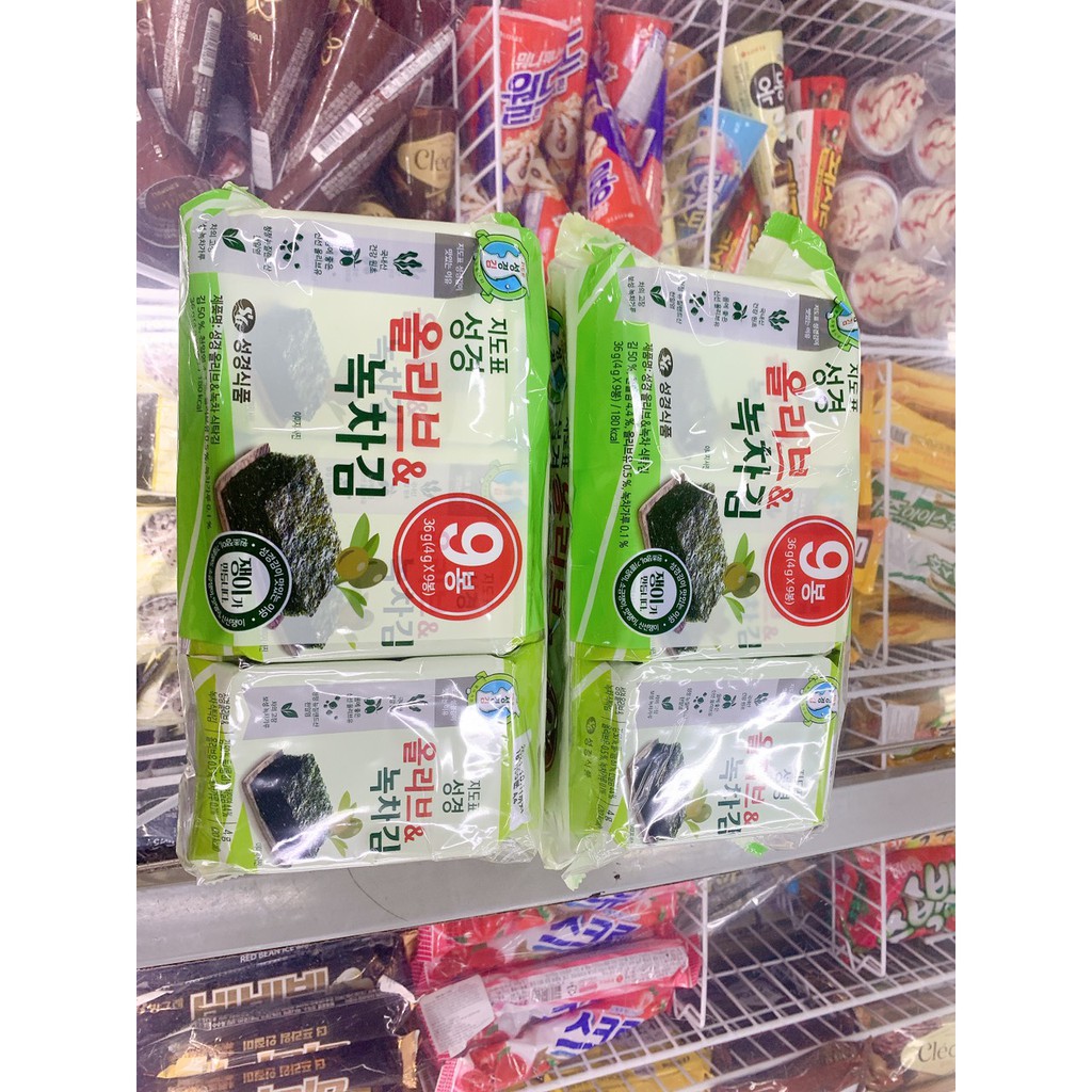 Lá kim - rong biển ăn liền vị trà xanh olive