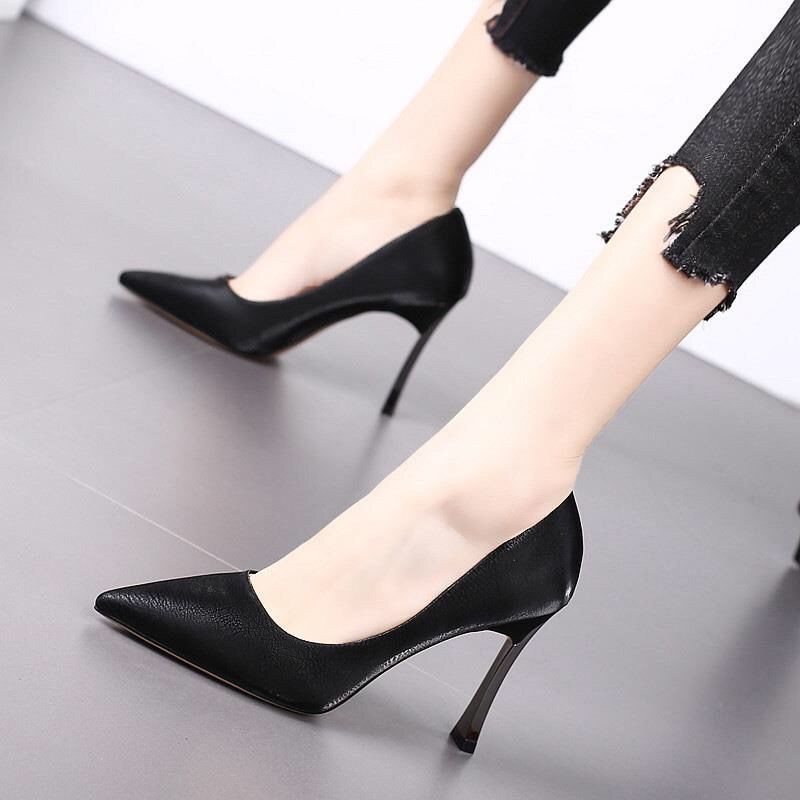 ✲▼Dadong women s shoes new clearance high heels 2019 Korean version of the spring pointed metal stiletto fashion [posted on May 23]