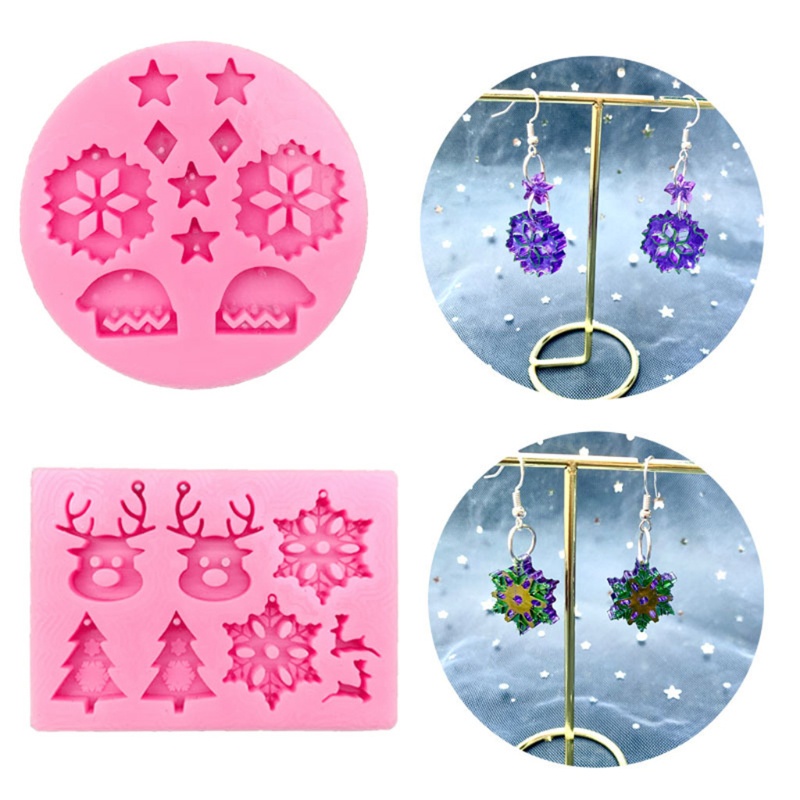 Khuôn Silicone Làm Mặt Vòng cổ Hình Cây Thông Noel