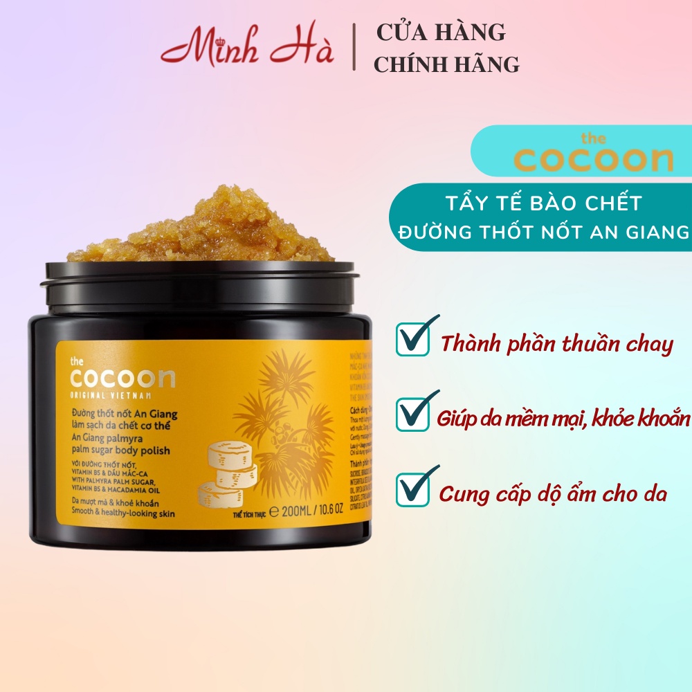 Tẩy da chết Cocoon đường thốt nốt An Giang 200ml làm sạch da chết cơ thể