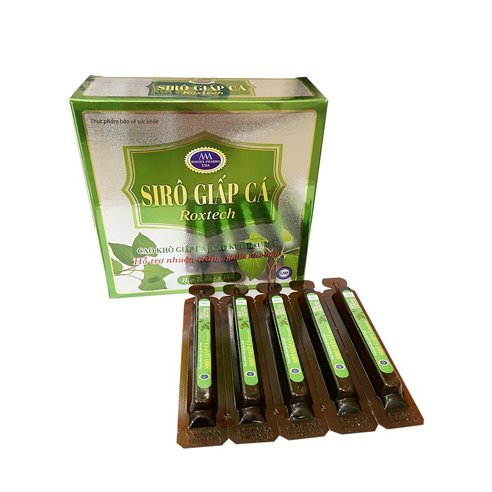 Siro cao diếp cá, cao rau má giúp nhuận tràng, giảm táo bón cho bé - 20 ống [Siro Giấp Cá Roxtech]