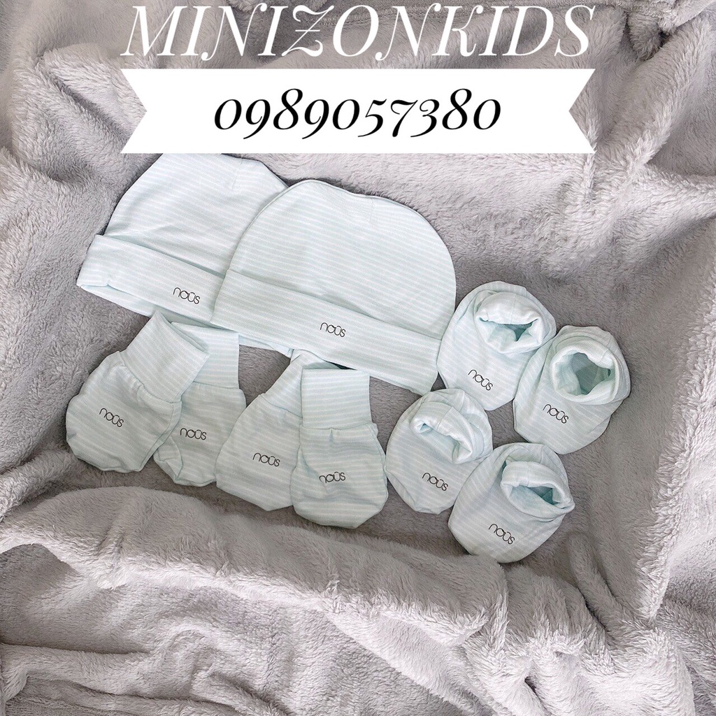 Set Mũ, Bao Tay, Bao Chân Nous Siêu Mềm Mại Cho Bé Sơ Sinh