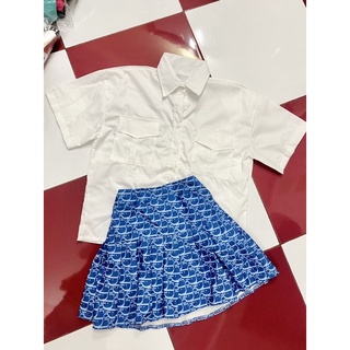 [HÀNG SẴN] SET Áo sơ mi váy xoè - freesize