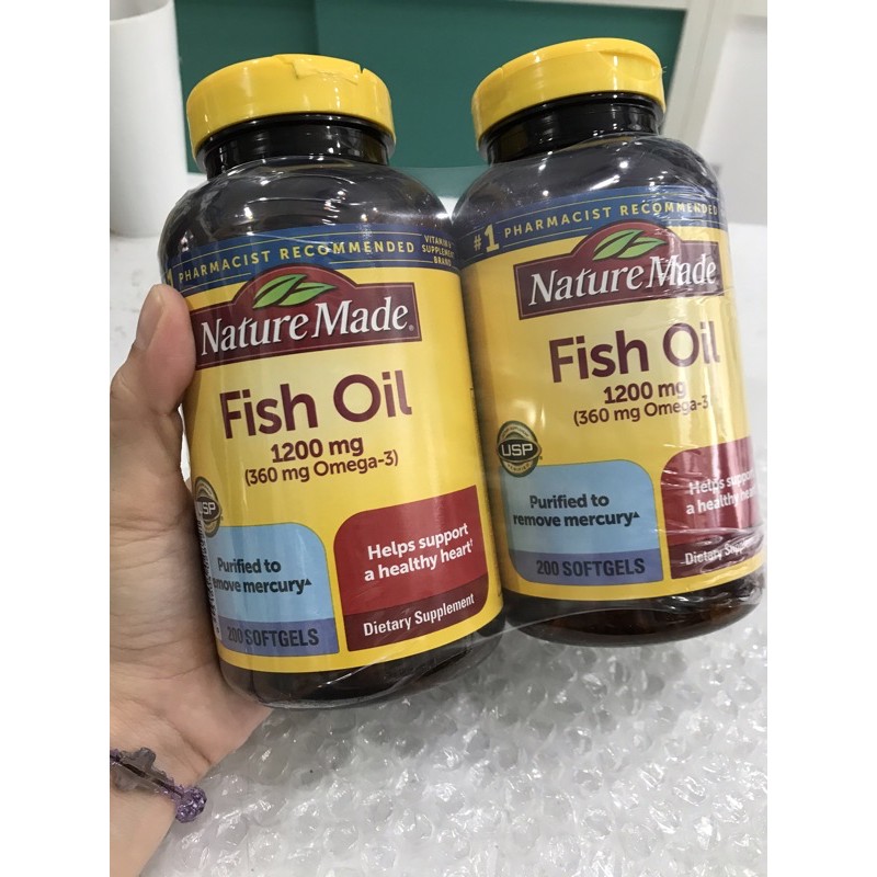 DẦU CÁ OMEGA 3 Nature Made - FISH OIL 1200mg (200 viên) | Thế Giới Skin Care