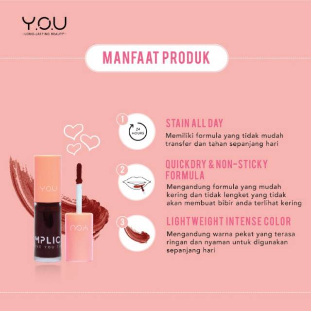 (hàng Mới Về) Son Tint Y.o.u The Love You Tint - You | BigBuy360 - bigbuy360.vn