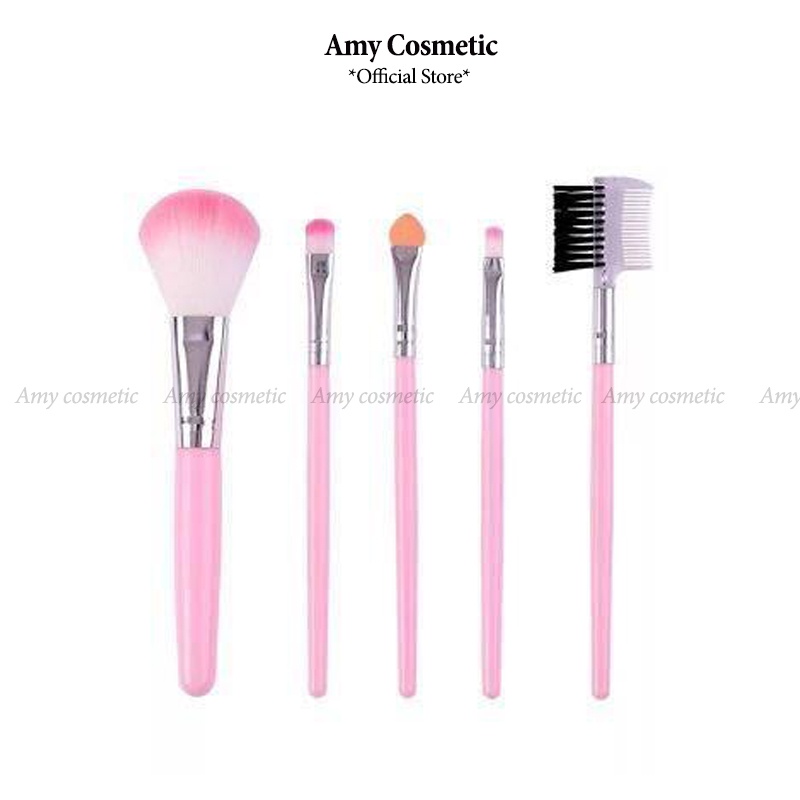 Bộ Cọ Trang Điểm 5 Cây Hồng