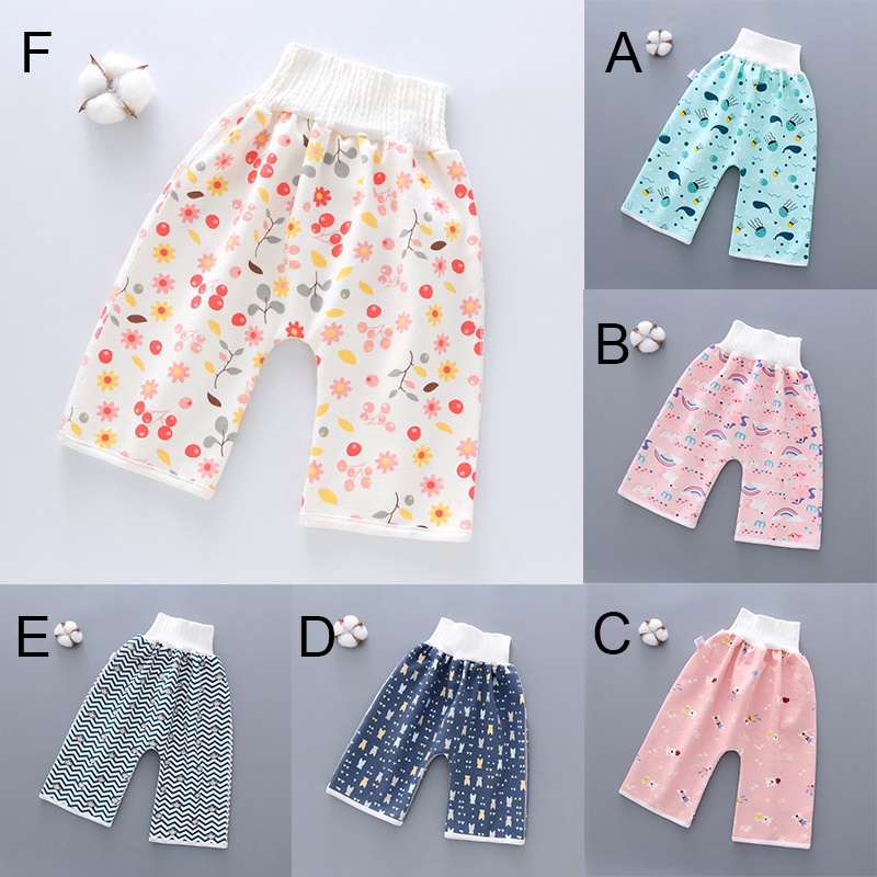Quần Tã Vải Cotton Lưng Cao Chống Thấm Nước Tái Sử Dụng Tiện Lợi Cho Bé
