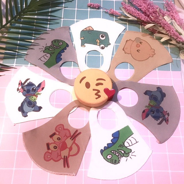 [10c mix mẫu] KT vải 3D cartoon chất poly 2 da