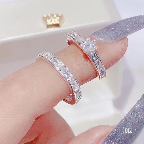 Nhẫn đôi bạc ta/ nhẫn cặp gắn đá sang chảnh / Bibi silver cam kết nhẫn bạc chuẩn, ảnh tự chụp kèm video