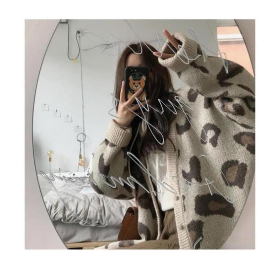 [ CÓ SẴN ] Áo Cardigan len hoạ tiết da báo lông chìm | BigBuy360 - bigbuy360.vn