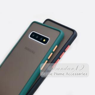 Ốp điện thoại trong suốt viền màu chống sốc cho Samsung A7 2018 Note 9 8 S8 S9 Plus S8+ S9+