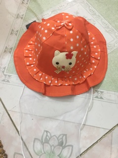 Mũ kèm khăn voan chắn bụi cho bé