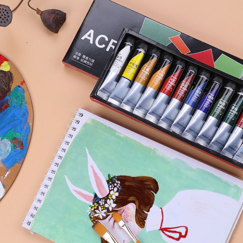 Bộ 12 Màu Vẽ Tranh Acrylic Chuyên Nghiệp 20ml 24 Màu