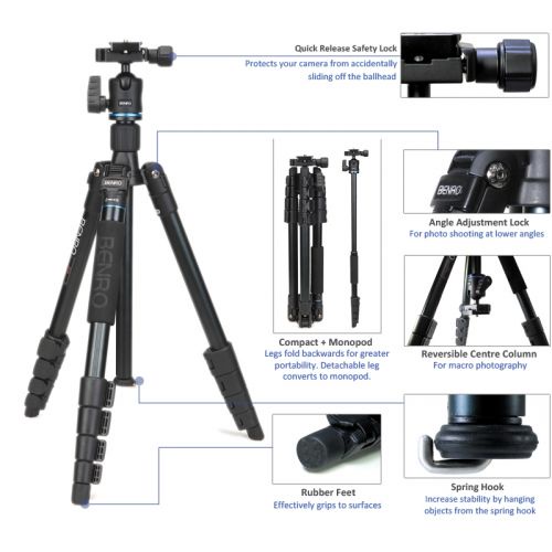 Chân Máy Ảnh Tripod Benro iTrip IT25 Chính Hãng