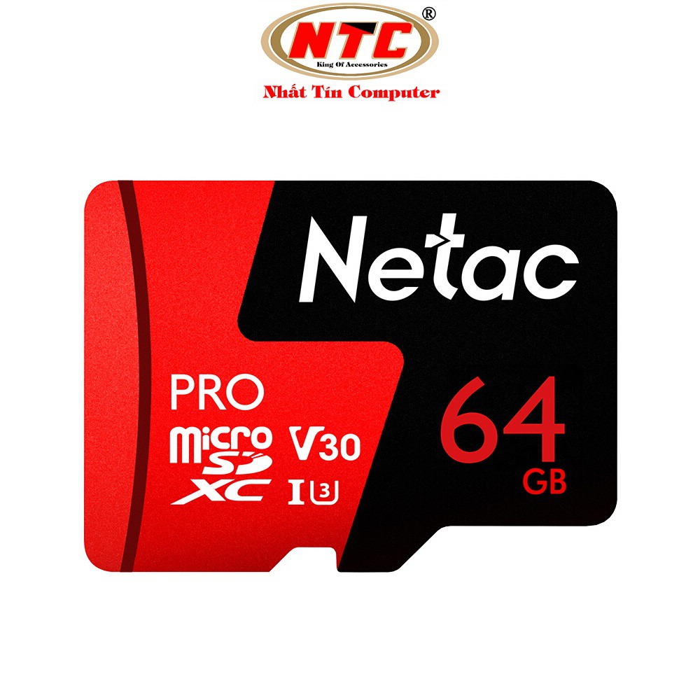 Thẻ nhớ microSDXC Netac Pro 32GB / 64GB U3 4K V30 98MB/s (Đỏ) - Hãng phân phối | BigBuy360 - bigbuy360.vn