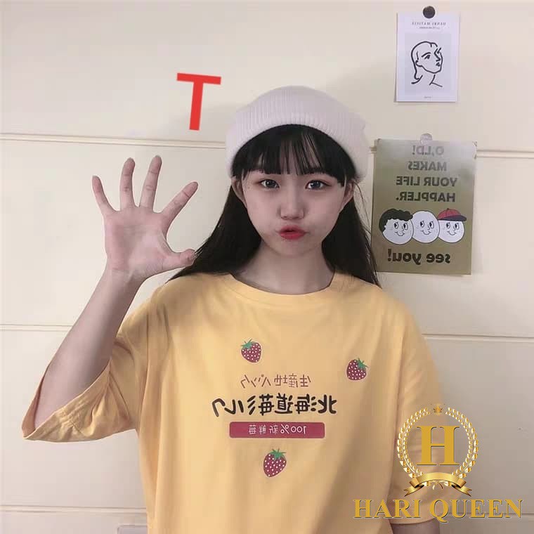 FREE SHIP ĐƠN TỪ 50K Áo phông 3 quả dâu chữ nhật DTR0720 1